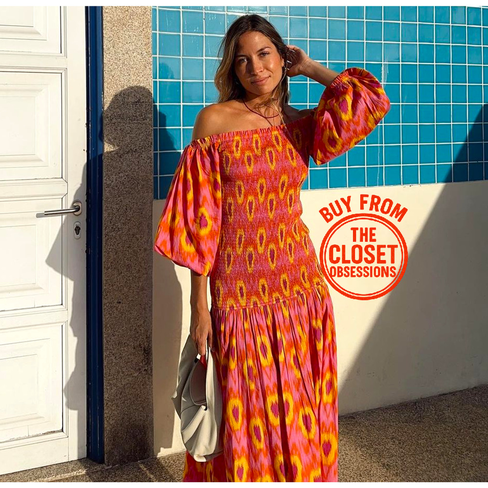 ZARA Blogger Fave Smocked Off-Shoulder Maxi Dress NWT - Picture 12 of 16